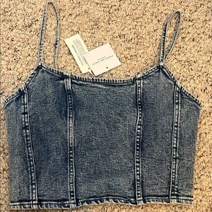 American Eagle Outfitters Washed Blue Denim Cami